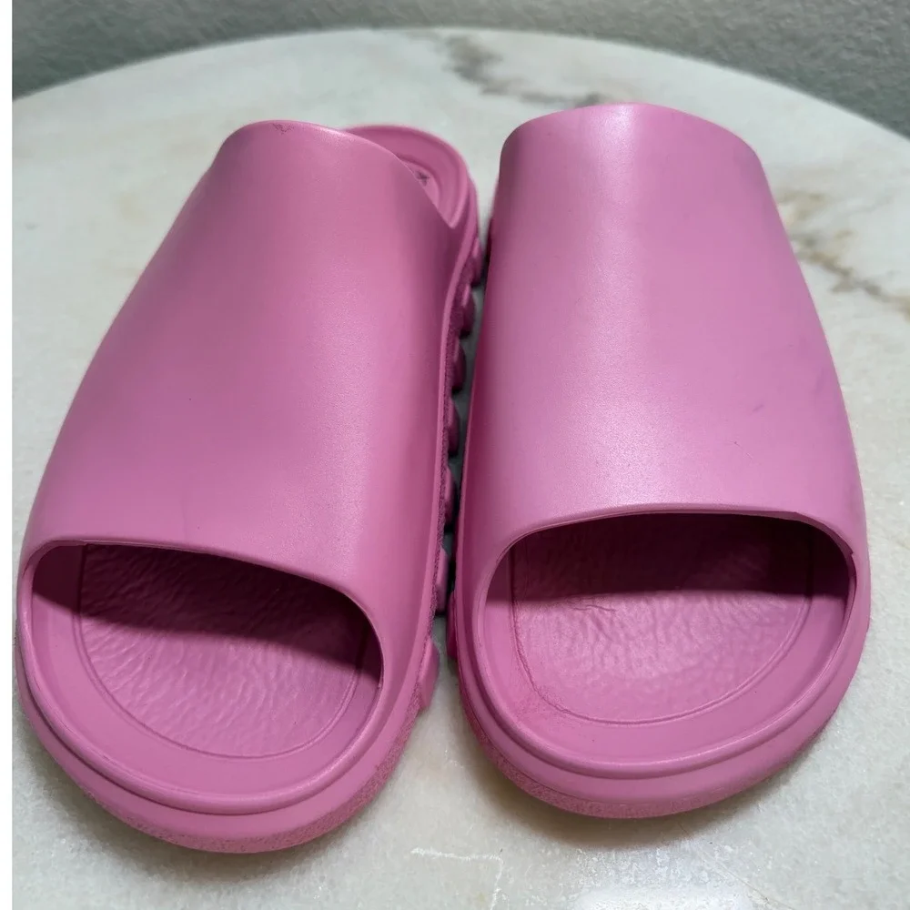 Free People FP Movement Halftime Pink Rubber Platform Slides Size 7/8 37/38 - Picture 3 of 7